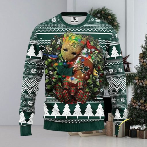 NFL Michigan State Spartans Groot Hug Christmas Ugly Sweater