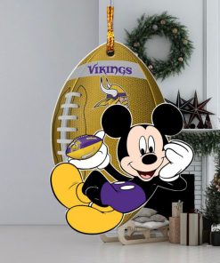 NFL Minnesota Vikings 2023 Xmas Mickey Custom Name Christmas Tree Decorations Ornament