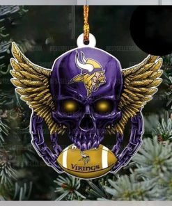 NFL Minnesota Vikings Football Skull Logo Unique 2023 Christmas Ornament