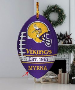 NFL Minnesota Vikings Football Xmas Custom Name Pine Tree Decorations Ornament