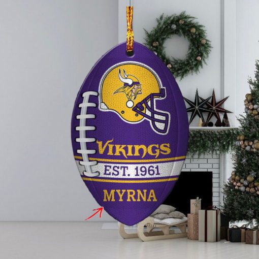 NFL Minnesota Vikings Football Xmas Custom Name Pine Tree Decorations Ornament