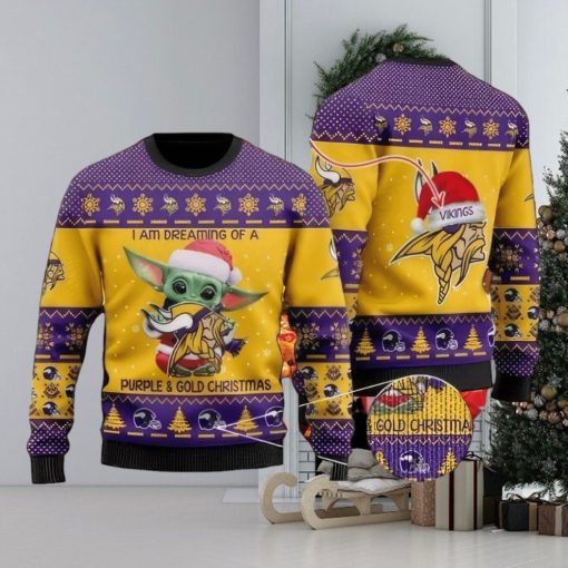 NFL Minnesota Vikings Knitted Christmas Sweater Sled Custom Name