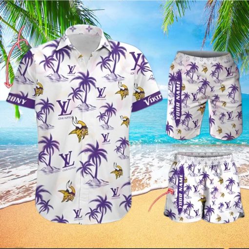 NFL Minnesota Vikings Louis Vuitton Logo Pattern Hawaiian Shirt