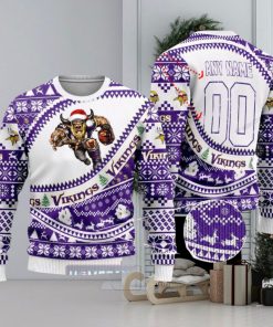 NFL Minnesota Vikings Mascot Woolen Christmas Full Print Custom Sweater