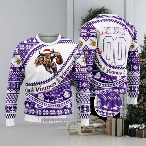 NFL Minnesota Vikings Mascot Woolen Christmas Full Print Custom Sweater