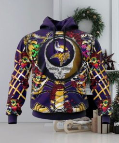 NFL Minnesota Vikings Mix Grateful Dead, Personalized Name & Number Specialized Concepts Kits 3D Hoodie