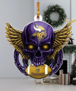 NFL Minnesota Vikings Skull 2023 Holiday Gifts Xmas Tree Decorations Ornament