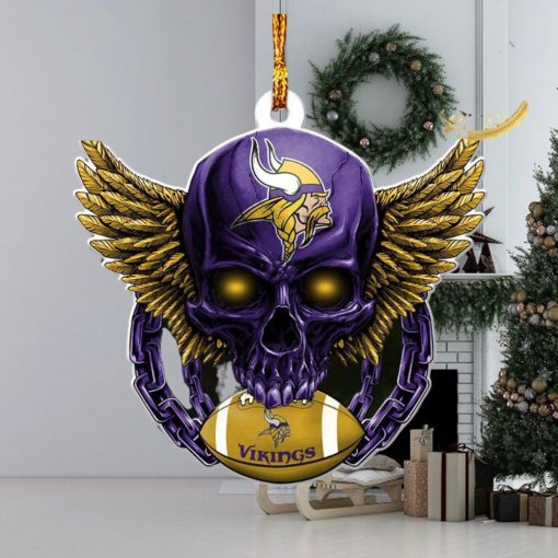 NFL Minnesota Vikings Skull 2023 Holiday Gifts Xmas Tree Decorations Ornament