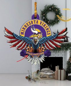 NFL Minnesota Vikings Xmas American US Eagle Custom Name Ornament