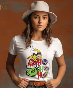 NFL Minnesota Vikings football Grinch ho ho ho helmet logo shirt