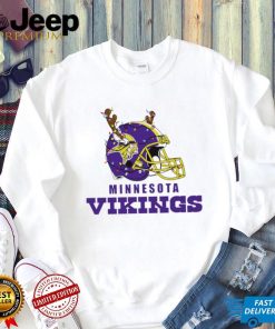 NFL Minnesota Vikings football helmet deer antlers Christmas lights logo shirt