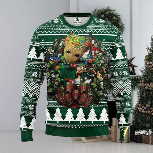 NFL Minnesota Wild Groot Hug Christmas Ugly Sweater