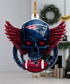 NFL New England Patriots 2023 Holiday Gifts Xmas Tree Decorations Skull Ornament