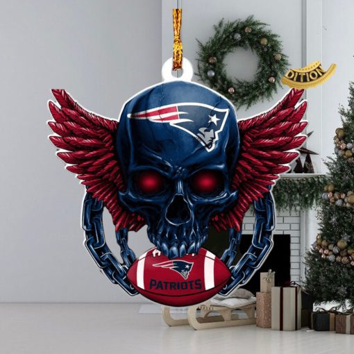 NFL New England Patriots 2023 Holiday Gifts Xmas Tree Decorations Skull Ornament