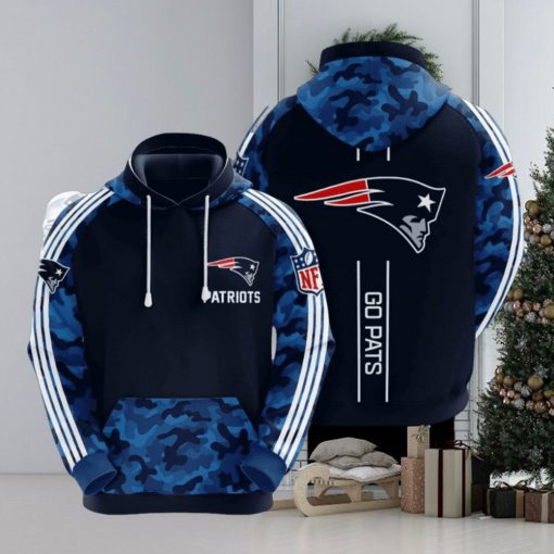 NFL New England Patriots Blue Camo Pullover Hoodie