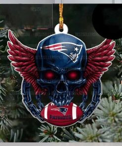 NFL New England Patriots Football Skull Logo Unique 2023 Christmas Ornament