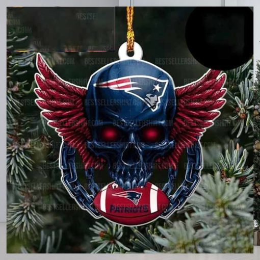 NFL New England Patriots Football Skull Logo Unique 2023 Christmas Ornament