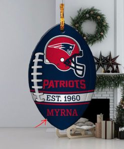 NFL New England Patriots Football Xmas Custom Name Ornament