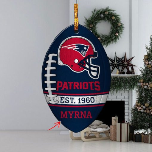 NFL New England Patriots Football Xmas Custom Name Ornament