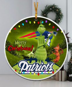 NFL New England Patriots Funny Grinch Round Ornament