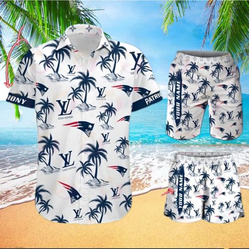 NFL New England Patriots Louis Vuitton Logo Pattern Hawaiian Shirt & Shorts