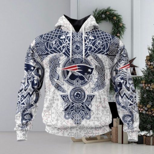 NFL New England Patriots Norse Viking Symbols 3D Hoodie