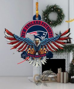 NFL New England Patriots Xmas American US Eagle Custom Name Ornament