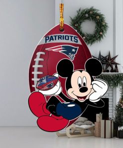 NFL New England Patriots Xmas Mickey Custom Name Christmas Tree Decorations Ornament