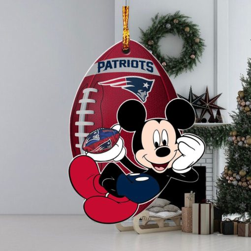 NFL New England Patriots Xmas Mickey Custom Name Christmas Tree Decorations Ornament