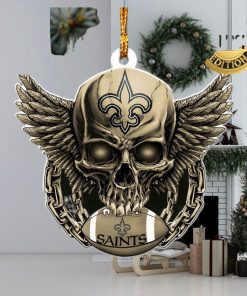 NFL New Orleans Saints 2023 Holiday Gifts Xmas Tree Decorations Skull Ornament