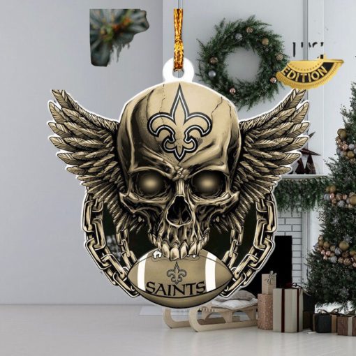 NFL New Orleans Saints 2023 Holiday Gifts Xmas Tree Decorations Skull Ornament