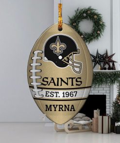 NFL New Orleans Saints Football Xmas Tree Decorations Custom Name Ornament