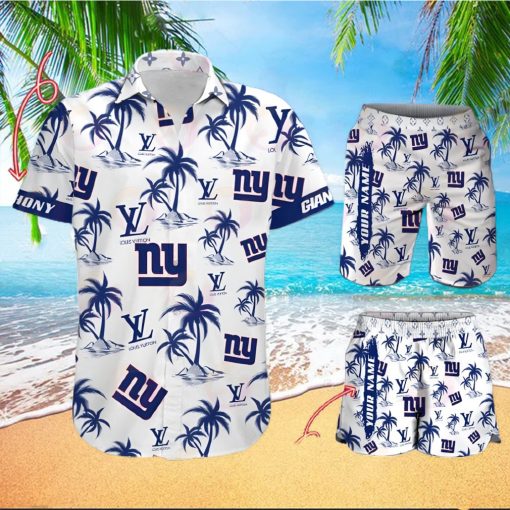 NFL New York Giants Louis Vuitton Logo Pattern Hawaiian Shirt & Shorts