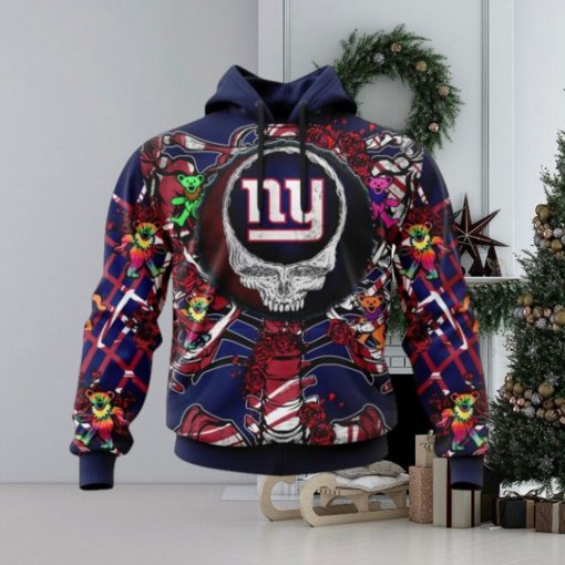 NFL New York Giants Mix Grateful Dead, Personalized Name & Number Specialized Concepts Kits 3D Hoodie