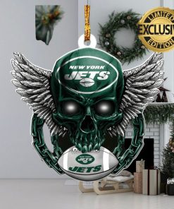 NFL New York Jets 2023 Holiday Gifts Xmas Skull Christmas Gift For Fans Ornament