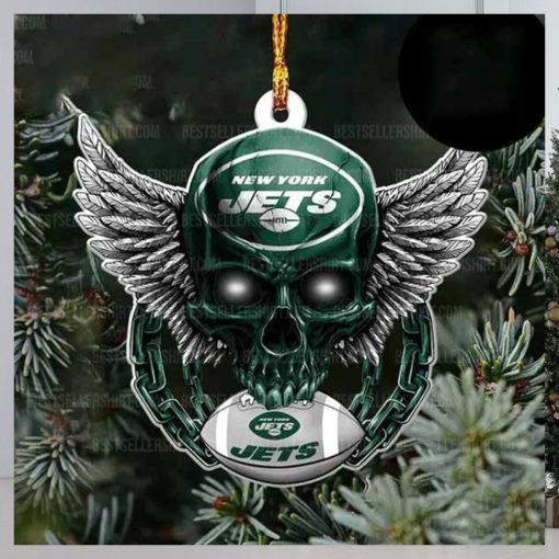 NFL New York Jets Football Skull Logo Unique 2023 Christmas Ornament