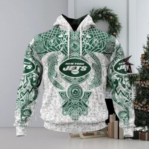 NFL New York Jets Norse Viking Symbols 3D Hoodie