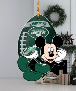 NFL New York Jets Xmas Mickey Mouse Custom Name Christmas Gift For Fans Christmas Ornament