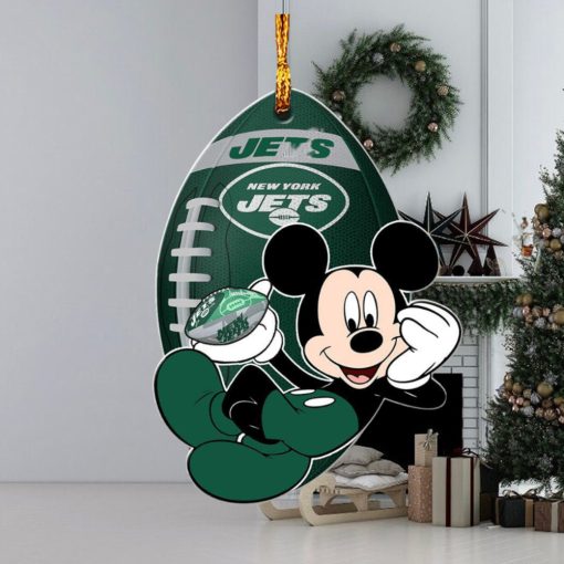 NFL New York Jets Xmas Mickey Mouse Custom Name Christmas Gift For Fans Christmas Ornament