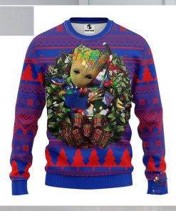 NFL New York Rangers Groot Hug Christmas Ugly Sweater