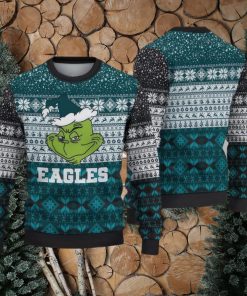 NFL Philadelphia Eagles Grinch Cool Ugly Christmas Sweater Fun