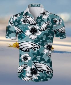 NFL Philadelphia Eagles Hawaiian Shirt Hibiscus Pattern Trendy Summer Gift