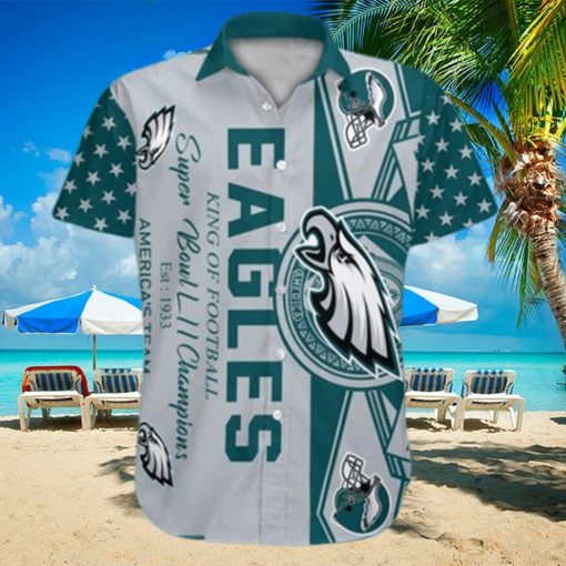 NFL Philadelphia Eagles Hawaiian Shirt King Of Football Beach Gift For Him