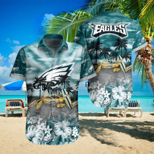 NFL Philadelphia Eagles Hawaiian Shirt Tropical Pattern Summer Vacation Gift