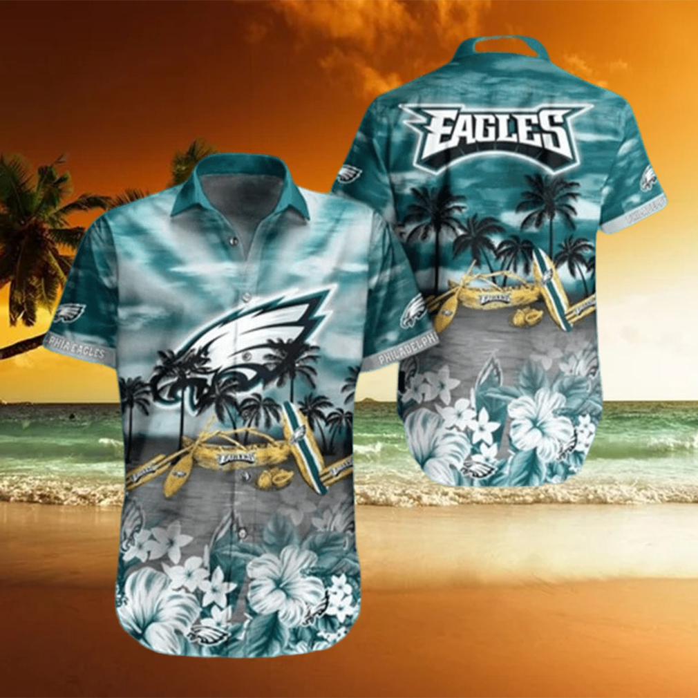 NFL Philadelphia Eagles Hawaiian Shirt Tropical Pattern Summer Vacation  Gift - Limotees