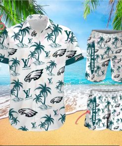 NFL Philadelphia Eagles Louis Vuitton Logo Pattern Hawaiian Shirt & Shorts