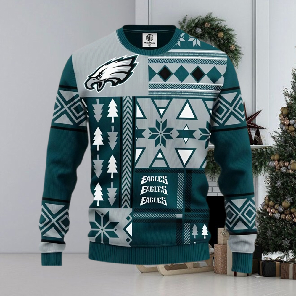 NFL Philadelphia Eagles New Season Wardrobe Knitted Christmas 3D Sweater