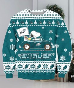 NFL Philadelphia Eagles Snoopy Driving Car Ugly Christmas Sweater