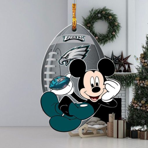 NFL Philadelphia Eagles Xmas Mickey Mouse Custom Name Christmas Gift For Fans Christmas Ornament