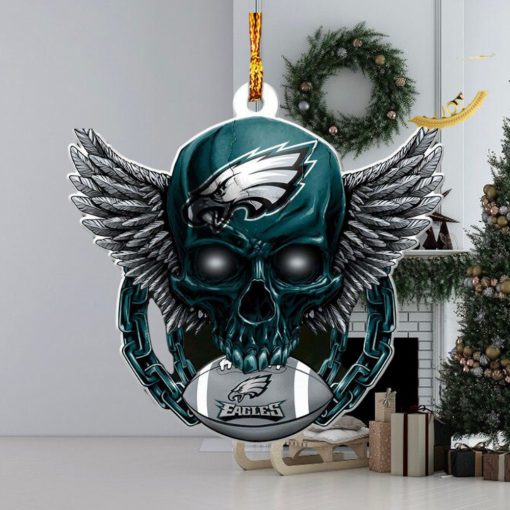 NFL Philadelphia Eagles Xmas Skull 2023 Holiday Gifts Christmas Decorations Ornament